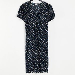 NWT! Mama Licious MATERNITY puff sleeve mini black floral dress Small work